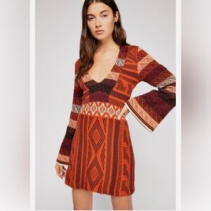 New Free People Patchwork Sweater Dress Size X-Small MSRP: $198